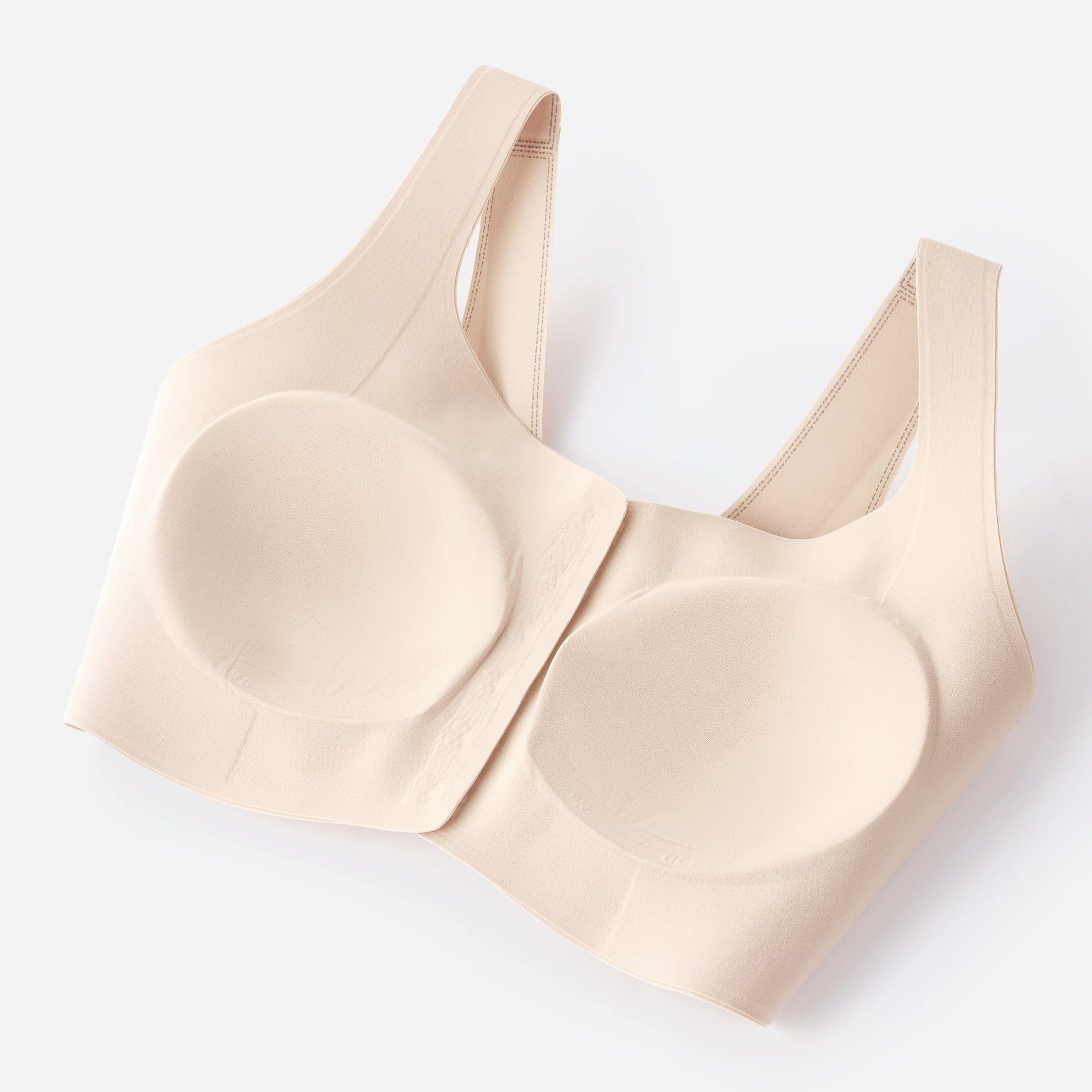 Front closure Smart Size Plus Bra from UBRAS in beige inverted front cups