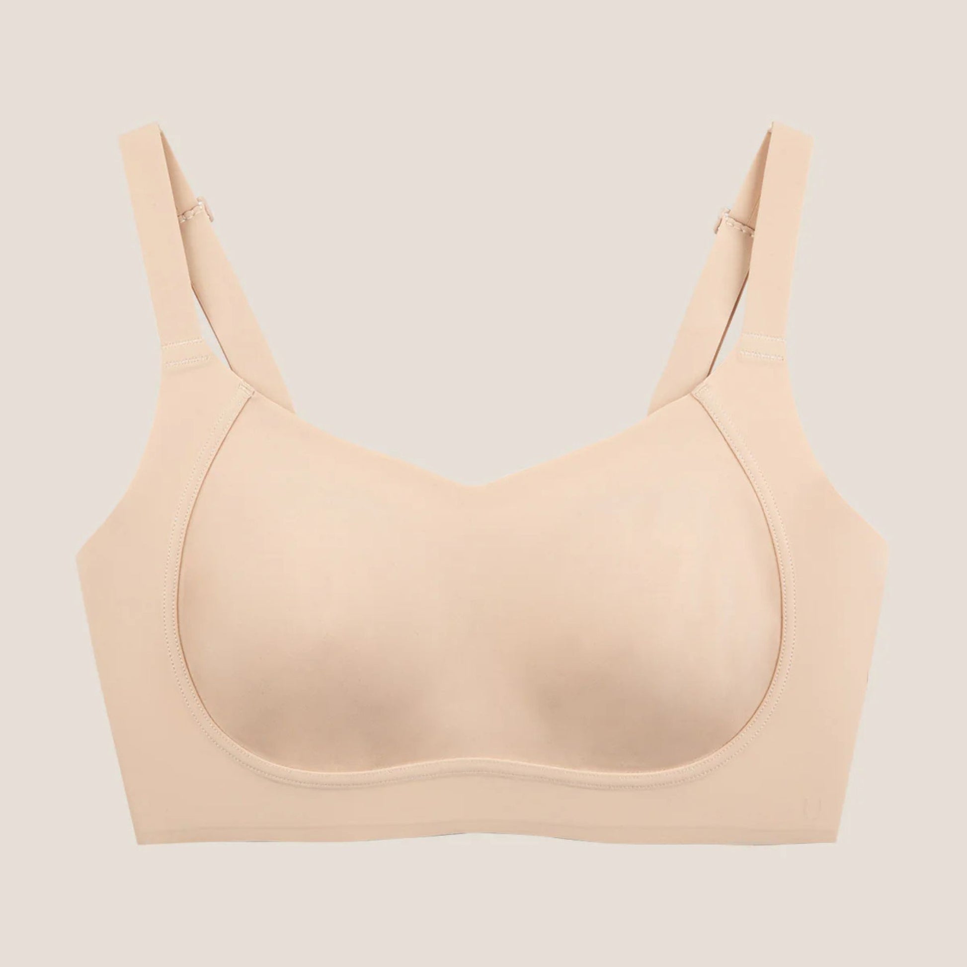 Side Support Back-Hook Bra in Beige by UBRAS