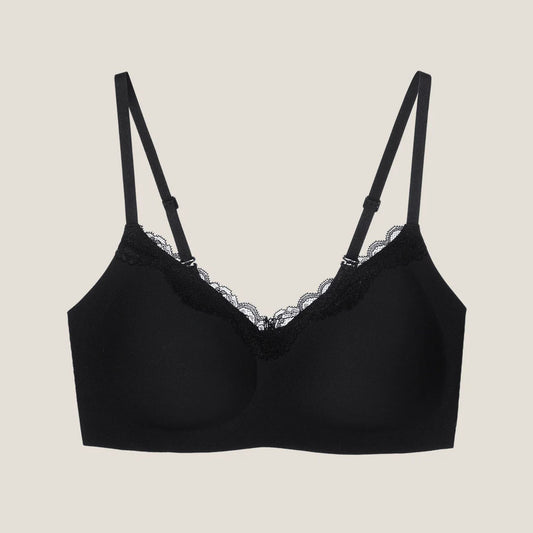 ubras Basic Seamless Lace-Trimmed V-Neck Bralette