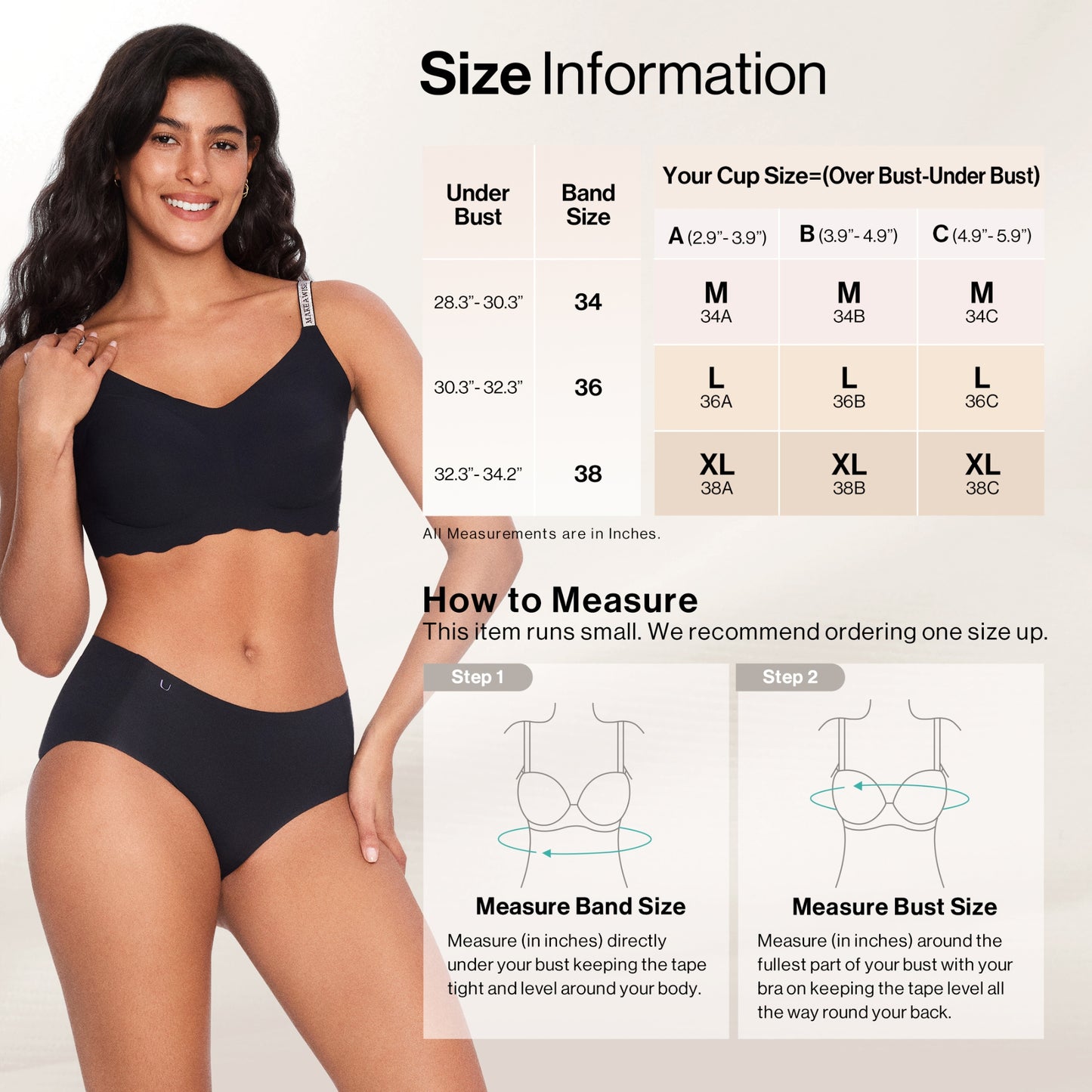 ubras Seamless Bralette with Letter Straps