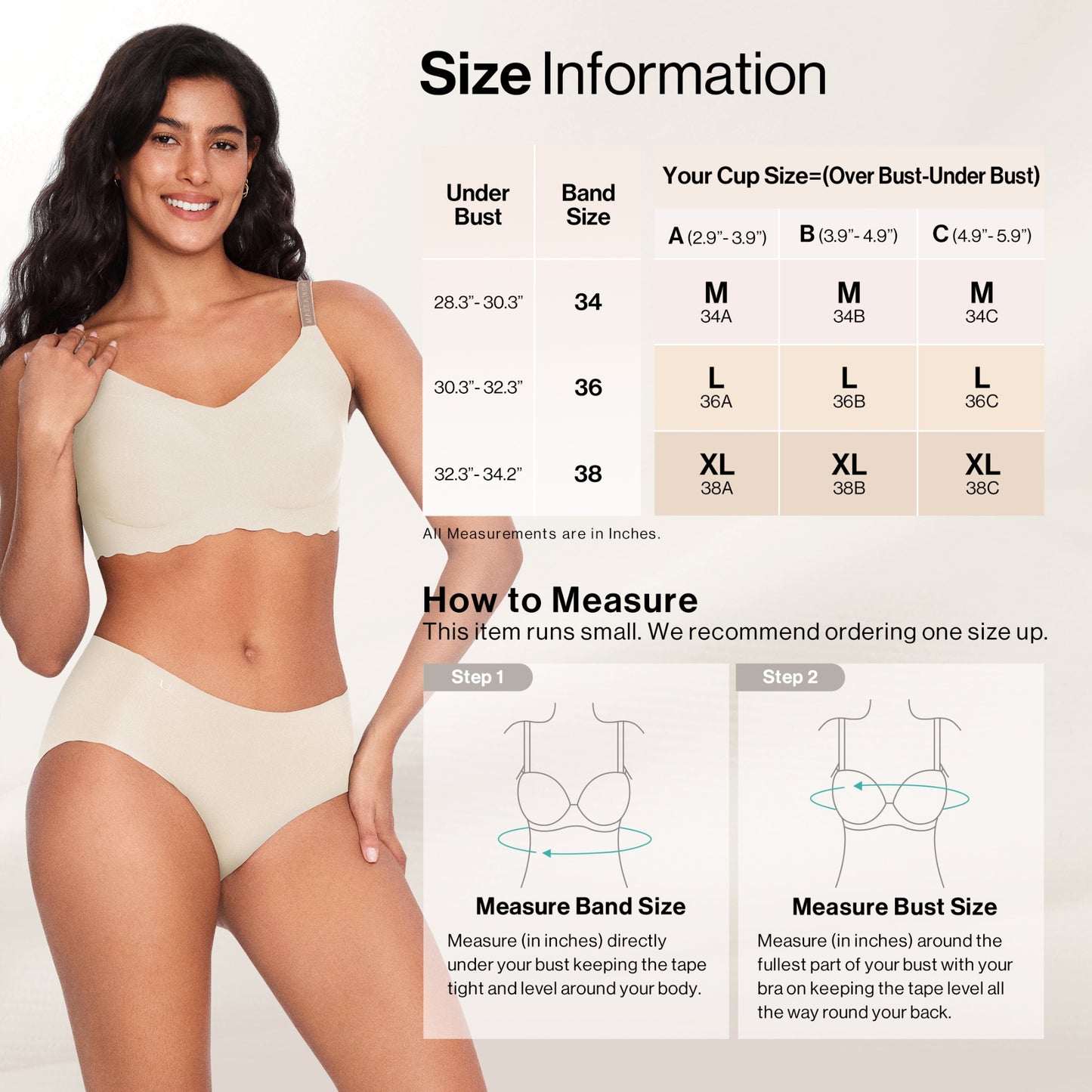 ubras Seamless Bralette with Letter Straps