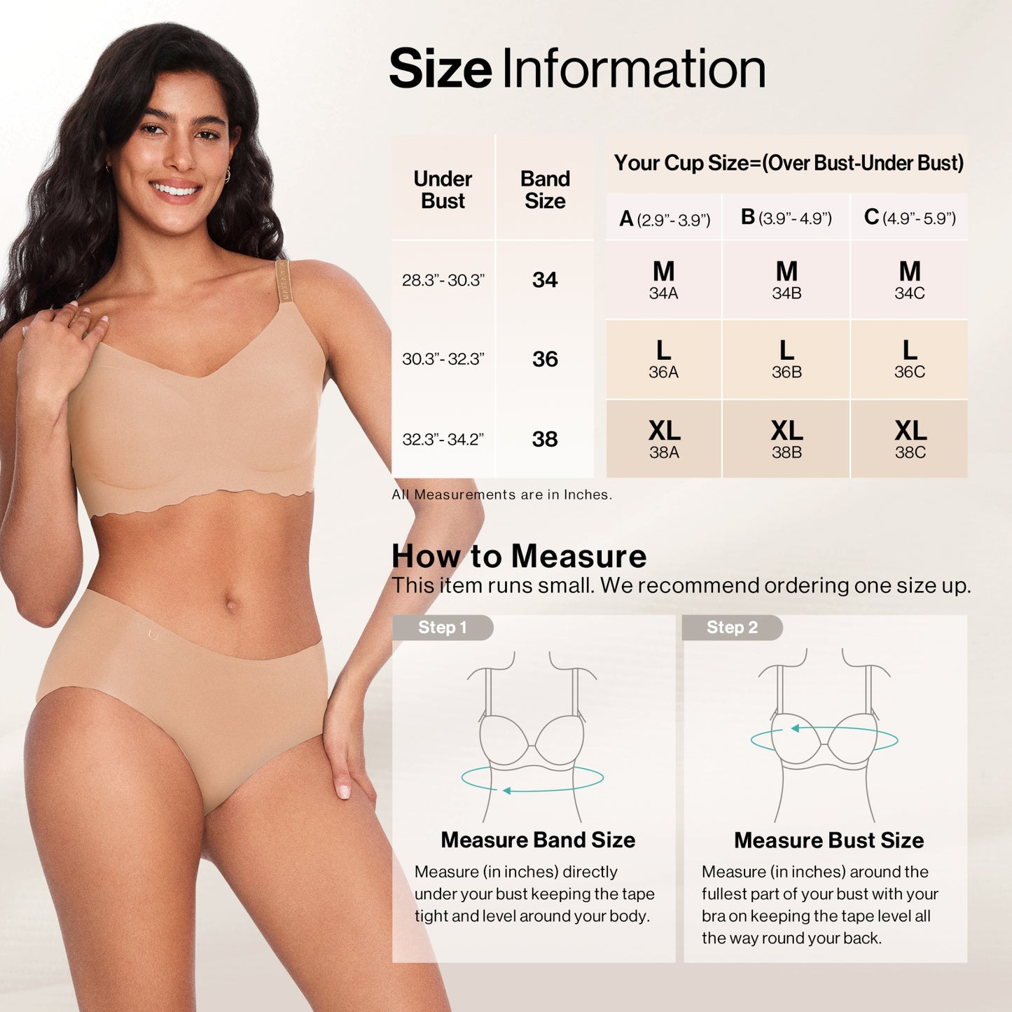 ubras Seamless Bralette with Letter Straps